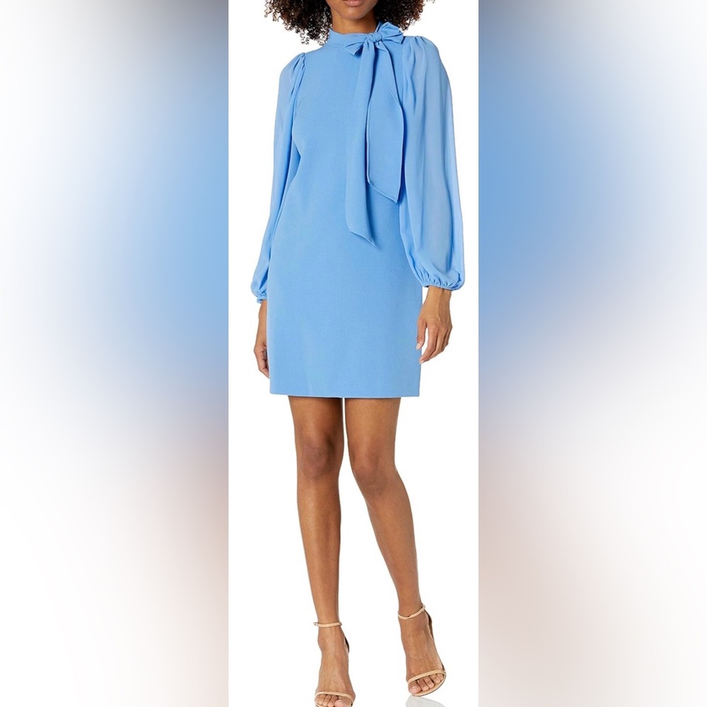 Vince Camuto Light Blue Long Sleeve Dress
